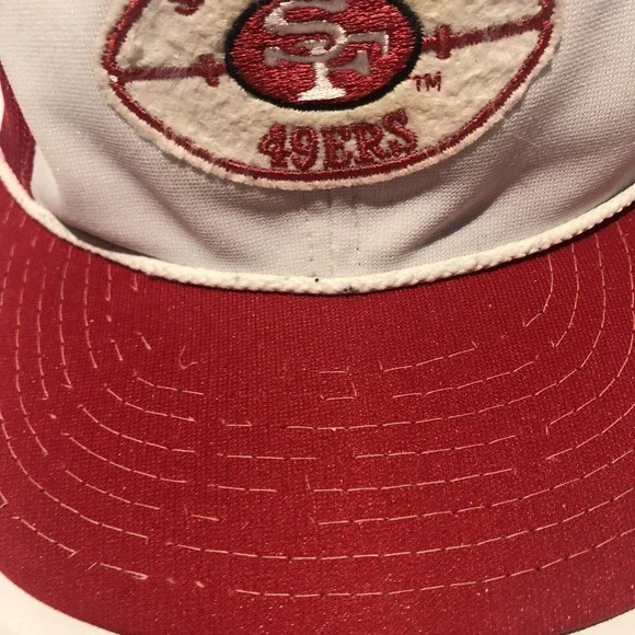 San Francisco 49ers Hat Snap Back 60s Used Rare Red White NFL‎ Made In The USA